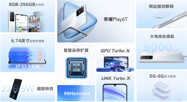售价1199元起 荣耀Play6T发布：千元5G手机也有“10GB”大内存