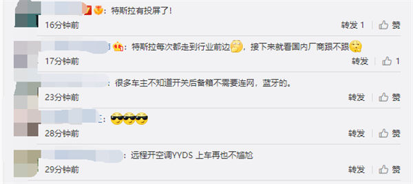 特斯拉App更新 投屏功能上线 网友：投了个寂寞