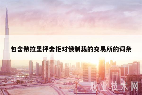 包含希拉里抨击拒对俄制裁的交易所的词条-第1张图片-火必下载