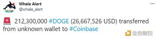 212,300,000枚DOG从未知钱包转移到Coinbas-第1张图片-火必下载