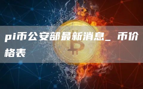 pi币公安部最新消息_π币价格表
