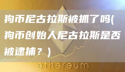 狗币尼古拉斯被抓了吗 - 狗币创始人尼古拉斯是否被逮捕？