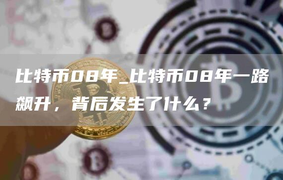 比特币08年_比特币08年一路飙升，背后发生了什么？